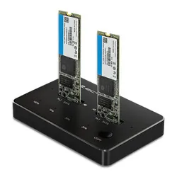 Stacja dokująca dysków Qoltec 2x SSD M.2 SATA NGFF USB Typ C