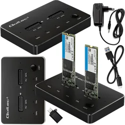 Stacja dokująca dysków Qoltec 2x SSD M.2 SATA NGFF USB Typ C