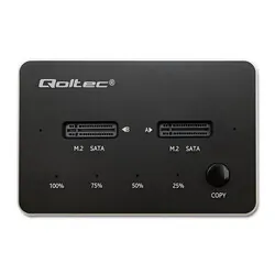 Stacja dokująca dysków Qoltec 2x SSD M.2 SATA NGFF USB Typ C