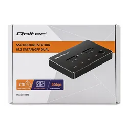 Stacja dokująca dysków Qoltec 2x SSD M.2 SATA NGFF USB Typ C