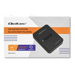 Stacja dokująca dysków Qoltec SSD M.2 SATA/PCIe NGFF/NVMe USB 3.1