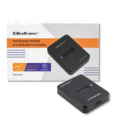 Stacja dokująca dysków Qoltec SSD M.2 SATA/PCIe NGFF/NVMe USB 3.1