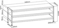 Stolik pod tv, tuner, multimedia 40KG SM-04 ART 140cm 3-półki