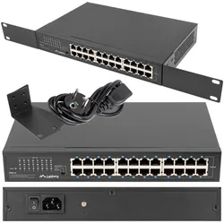 Switch LANBERG 24x 1GB GIGABIT ETHERNET do szafy RACK 19"