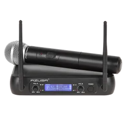 System 2 mikrofonów bezprzewodowych 1x mikrofon do ręki   1x klip Azusa WR-358LD