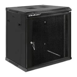 Szafa instalacyjna RACK Qoltec 19'' 12U 600 x 635 x 450 perforowane drzwi - czarna