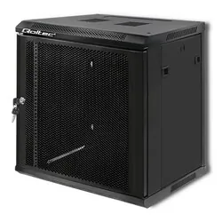 Szafa instalacyjna RACK Qoltec 19'' 12U 600 x 635 x 450 perforowane drzwi - czarna