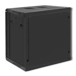 Szafa instalacyjna RACK Qoltec 19'' 12U 600 x 635 x 450 perforowane drzwi - czarna