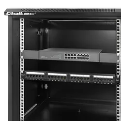 Szafa instalacyjna RACK Qoltec 19'' 12U 600 x 635 x 450 perforowane drzwi - czarna
