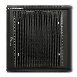 Szafa instalacyjna RACK Qoltec 19'' 12U 600 x 635 x 450 perforowane drzwi - czarna