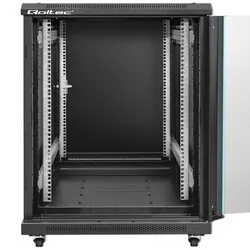 Szafa instalacyjna RACK Qoltec 19'' 15U 600 x 600 x 855 hartowane drzwi stojąca - czarna