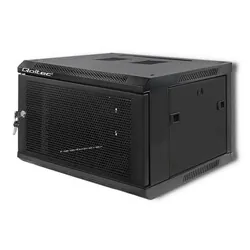 Szafa instalacyjna RACK Qoltec 19'' 6U 600 x 370 x 600 perforowane drzwi - czarna