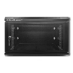 Szafa instalacyjna RACK Qoltec 19'' 6U 600 x 370 x 600 perforowane drzwi - czarna