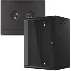 Szafa instalacyjna RACK wisząca 19'' 15U 570x450 drzwi szklane Lanberg  - czarna