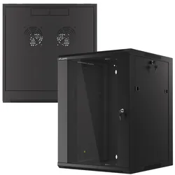 Szafa instalacyjna RACK wisząca 19'' 15U 570x600 drzwi szklane Lanberg - czarna