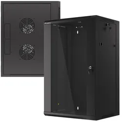 Szafa instalacyjna RACK wisząca 19'' 18U 570x450 drzwi szklane Lanberg - czarna