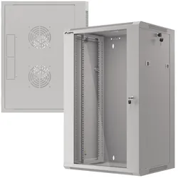 Szafa instalacyjna RACK wisząca 19'' 18U 570x450 drzwi szklane Lanberg - szara