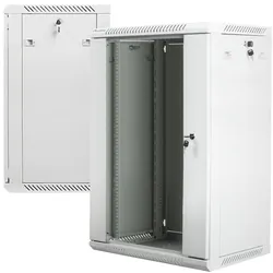 Szafa instalacyjna RACK wisząca 19'' 18U 600x450 drzwi szklane Lanberg - szara