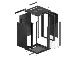 Szafa instalacyjna RACK wisząca 19'' 18U 600x600 drzwi szklane Lanberg - czarna