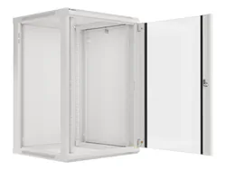 Szafa instalacyjna RACK wisząca 19'' 18U 600x600 drzwi szklane Lanberg - szara