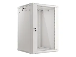 Szafa instalacyjna RACK wisząca 19'' 18U 600x600 drzwi szklane Lanberg - szara