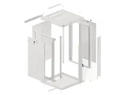 Szafa instalacyjna RACK wisząca 19'' 18U 600x600 drzwi szklane Lanberg - szara