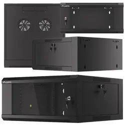 Szafa instalacyjna RACK wisząca 19'' 4U 570x600 drzwi szklane Lanberg  - czarna