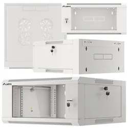 Szafa instalacyjna RACK wisząca 19'' 4U 570x600 drzwi szklane Lanberg  - szara