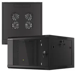 Szafa instalacyjna RACK wisząca 19'' 6U 570x600 drzwi szklane Lanberg  - czarna