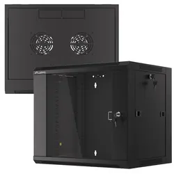 Szafa instalacyjna RACK wisząca 19'' 9U 570x450 drzwi szklane Lanberg  - czarna