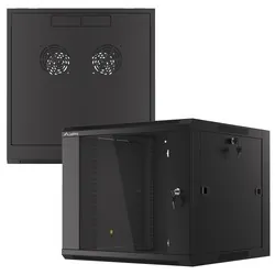 Szafa instalacyjna RACK wisząca 19'' 9U 570x600 drzwi szklane Lanberg  - czarna