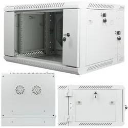 Szafa instalacyjna RACK wisząca dwusekcyjna 19'' 6U 600x600 drzwi szklane Lanberg  - szara