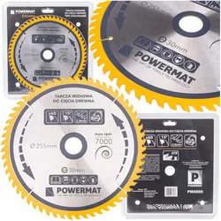 Tarcza widiowa do drewna 255x30 60 zębów Powermat TDD-255x30x60Z