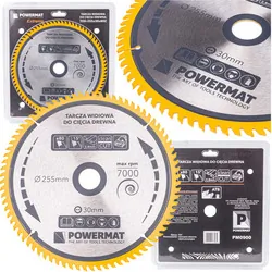 Tarcza widiowa do drewna 255x30 80 zębów Powermat TDD-255x30x80Z