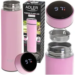 Termos z wyświetlaczem temperatury LED 473ml Adler AD 4506p różowy