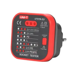 Tester gniazd sieciowych z funkcją sprawdzania RCD UNI-T UT07B-EU
