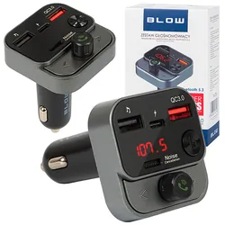 Transmiter FM z zestawem głośnomówiącym BLOW Bluetooth 5.1   QC3.0   PD 30W