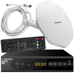 Tuner cyfrowy Esperanza EV106R DVB-T2 H.265/HEVC   antena zew/wew   kabel 8m