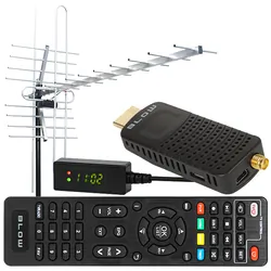 Tuner DVB-T2 BLOW 7000FHD MINI H.265 HEVC + antena kierunkowa VHF/UHF MUX8