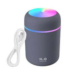 Ultradźwiękowy nawilżacz powietrza 2w1 dyfuzor aromaterapia podświetlany LED - grafitowy