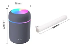 Ultradźwiękowy nawilżacz powietrza 2w1 dyfuzor aromaterapia podświetlany LED - grafitowy