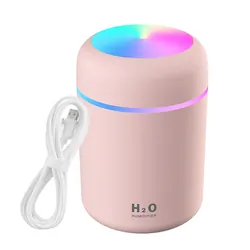 Ultradźwiękowy nawilżacz powietrza 2w1 dyfuzor aromaterapia podświetlany LED - różowy