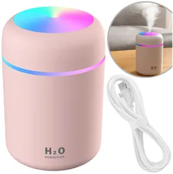 Ultradźwiękowy nawilżacz powietrza 2w1 dyfuzor aromaterapia podświetlany LED - różowy