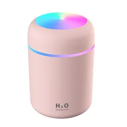 Ultradźwiękowy nawilżacz powietrza 2w1 dyfuzor aromaterapia podświetlany LED - różowy
