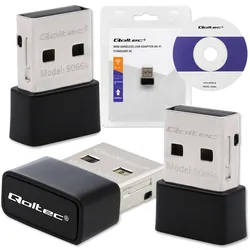 Ultraszybki bezprzewodowy Mini Adapter USB Wi-Fi Qoltec 650Mbps standard AC