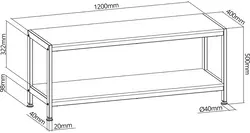 Uniwersalny stojak pod tv, tuner, multimedia 40KG SM-01 ART 120cm 2-półki