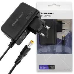 Uniwersalny zasilacz wtyczkowy Qoltec 19W 9V 2.1A 5.5*2.5mm