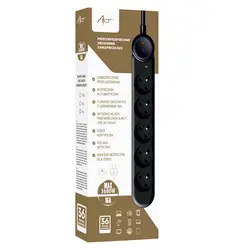 Listwa przeciwprzepięciowa SPD3 4 gniazda 16A USB-A USB-C 3,4A 3m czarna
