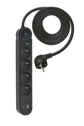 Listwa przeciwprzepięciowa SPD3 4 gniazda 16A USB-A USB-C 3,4A 3m czarna