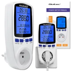 Watomierz licznik zużycia energii PM0626 Qoltec 3680W 16A LCD